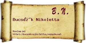 Bucsák Nikoletta névjegykártya