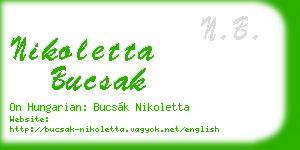 nikoletta bucsak business card