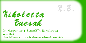 nikoletta bucsak business card